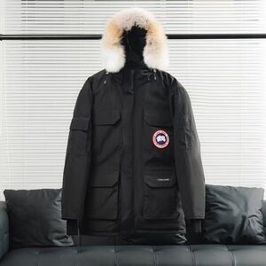 Canada Goose Black Puffer Jacket with Fur Hood🐻🐻